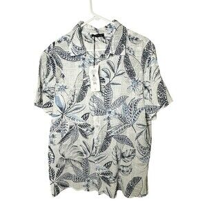 Made In Italy Men’s Hawaiian Shirt Blue And White Sz 3XL